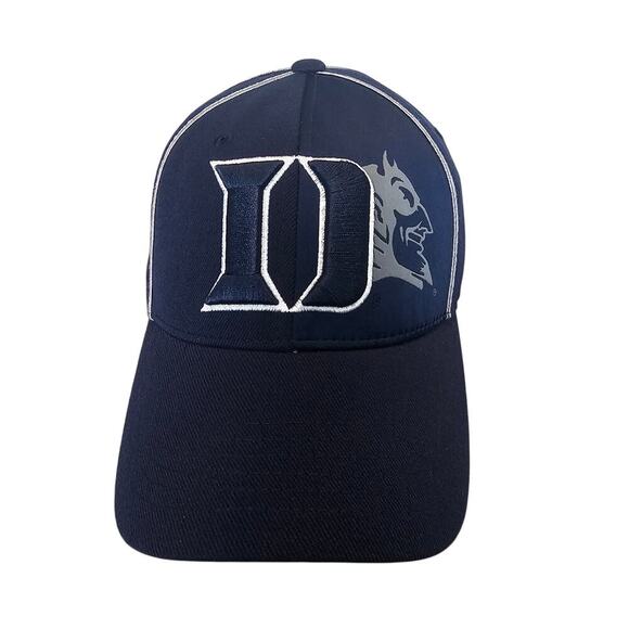 Vintage Duke Blue Devils Fitted Hat Cap 90s Dark Blue 3D Embroidered NCAA Retro - Picture 1 of 9